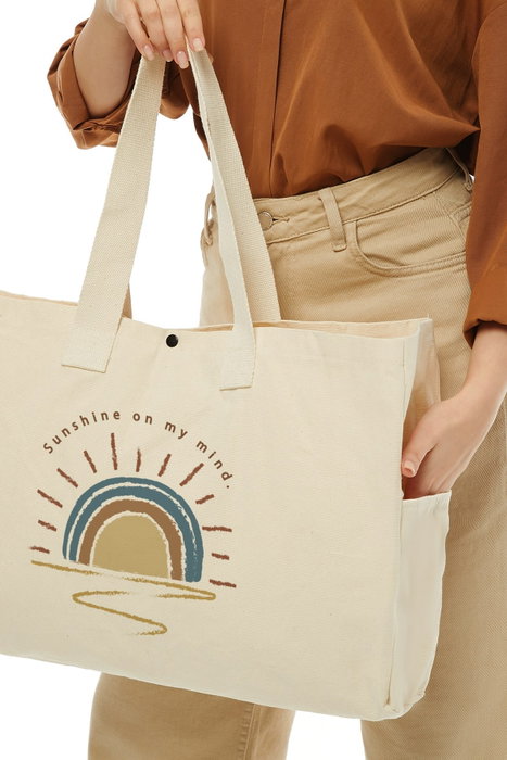 Zoozie Bags Bolso Tote de Lona Crema Zoozie Bags Bolso Tote de Lona Crema